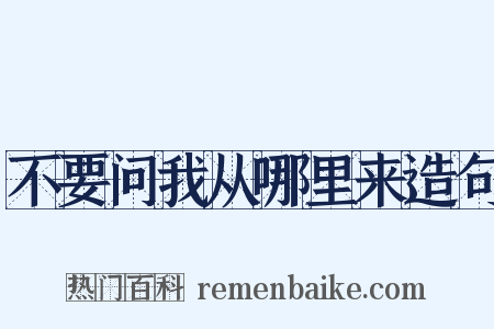 不要问我从哪里来造句是什么意思的图片